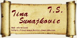 Tina Sunajković vizit kartica